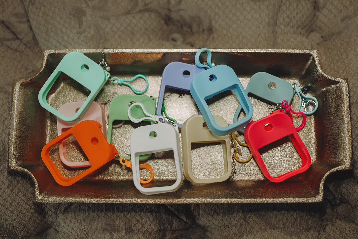 Sanitizer Keyring Rubber Case & Charm